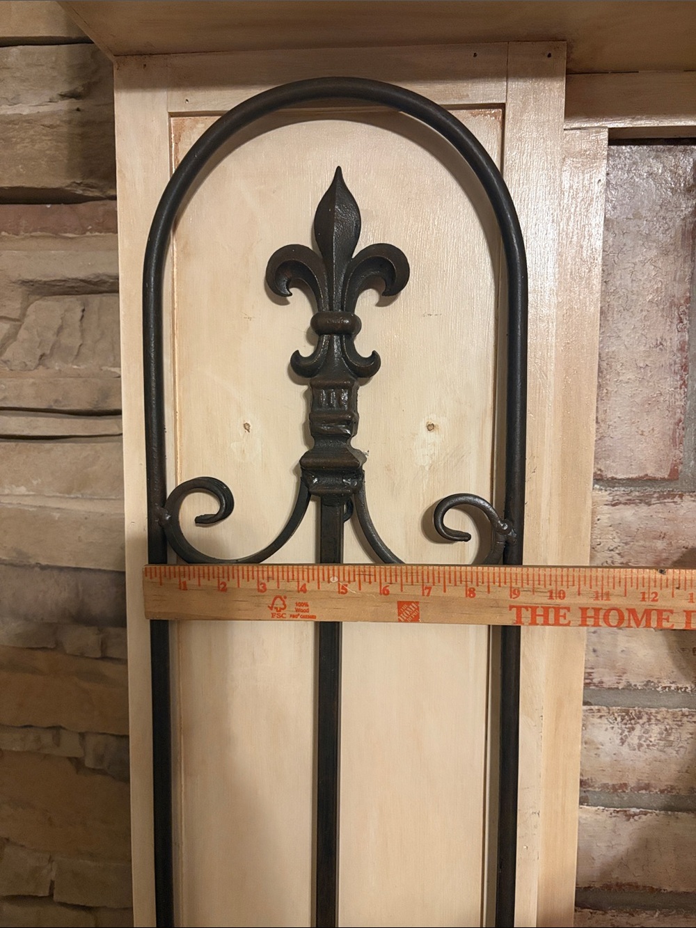 Wrought iron fence custom made candle holder with crystals.